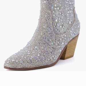 Cushionaire Dazzling Rhinestone Ankle Booties
